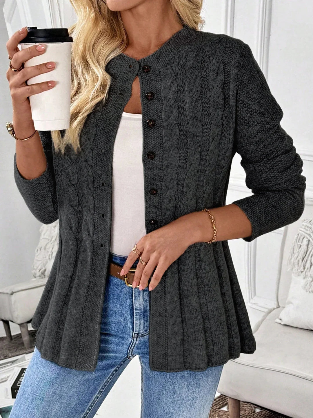 Zarela - Premium Open-Knit Cardigan
