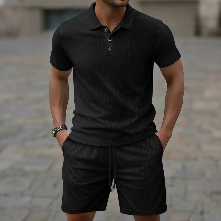 Pryce - Lightweight Men's Polo Shirt & Shorts Set