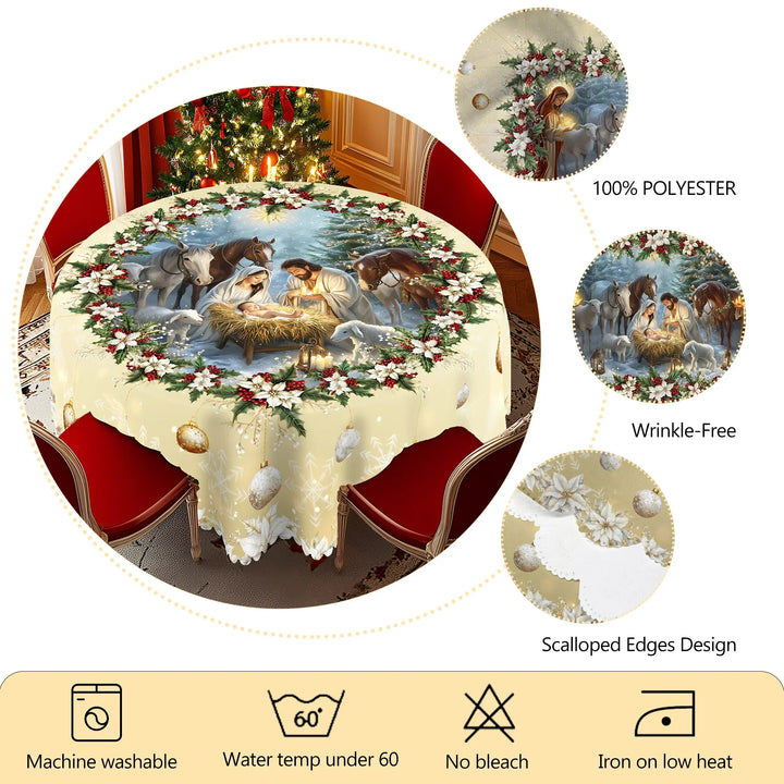 Aurynne - Festive Nativity Tablecloth