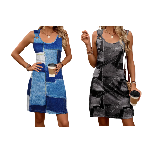 Havilah - Soft-Touch Denim-Look Dress
