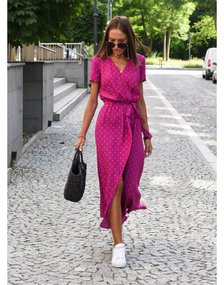 Zayvia - Soft-Touch Sculpting V-Neck Dress
