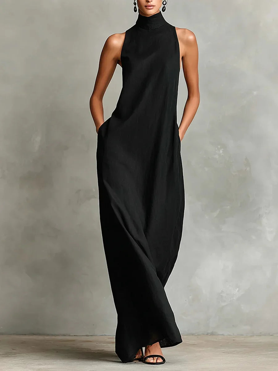 Orietta - Sleeveless High Neck Maxi Dress