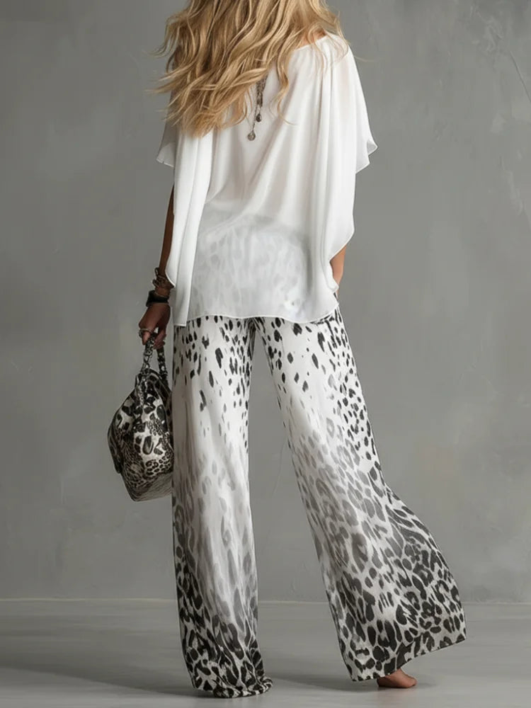 Ivette - Lightweight Blouse & Wide-Leg Trousers Set