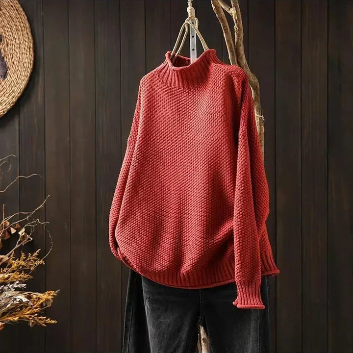 Oriane - Textured Mock-Neck Sweater
