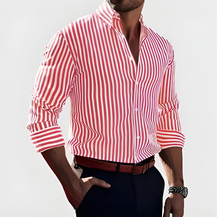 Syvon - Tailored Slim-Fit Striped Shirt