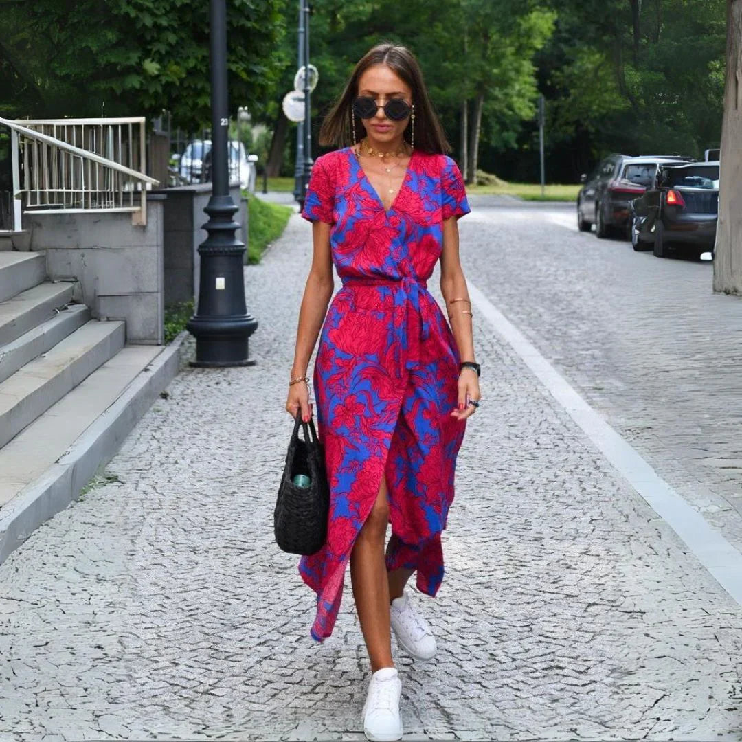 Zayvia - Soft-Touch Sculpting V-Neck Dress