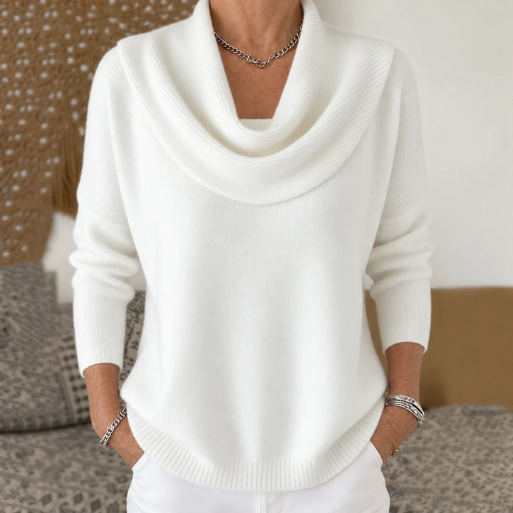 Esti - Soft-Touch Draped-Neck Jumper