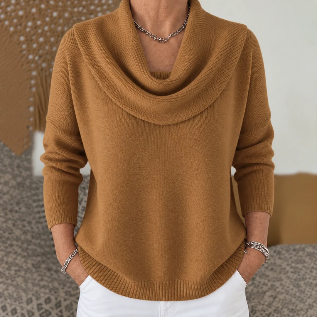 Esti - Soft-Touch Draped-Neck Jumper