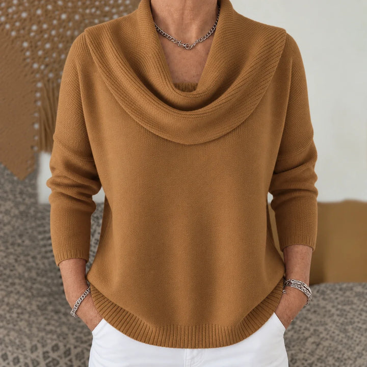 Esti - Soft-Touch Draped-Neck Jumper