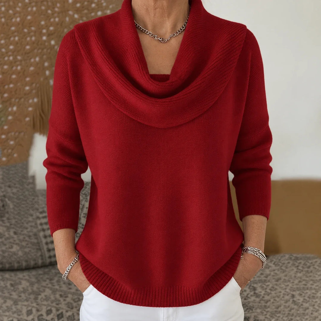 Esti - Soft-Touch Draped-Neck Jumper