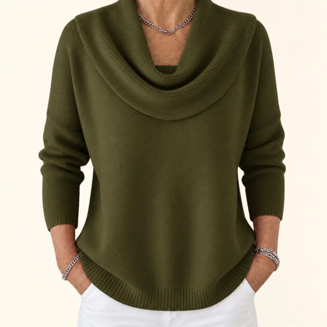 Esti - Soft-Touch Draped-Neck Jumper