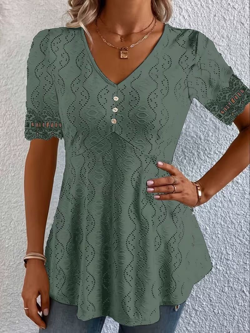 Meridia - Soft-Touch V-Neck Blouse
