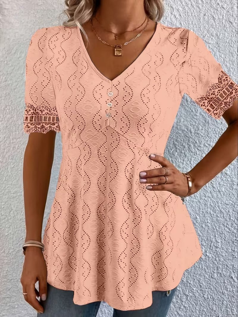 Meridia - Soft-Touch V-Neck Blouse