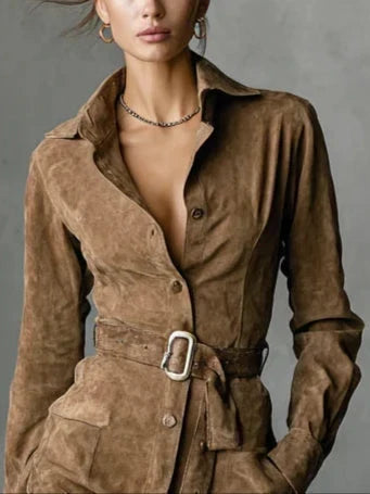 Teleri - Premium Belted Shirt Dress