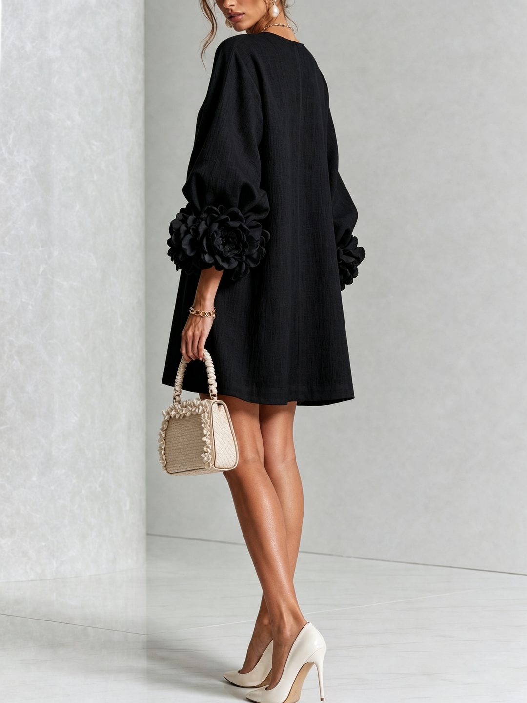 Elovienne - Textured Linen Mini Dress