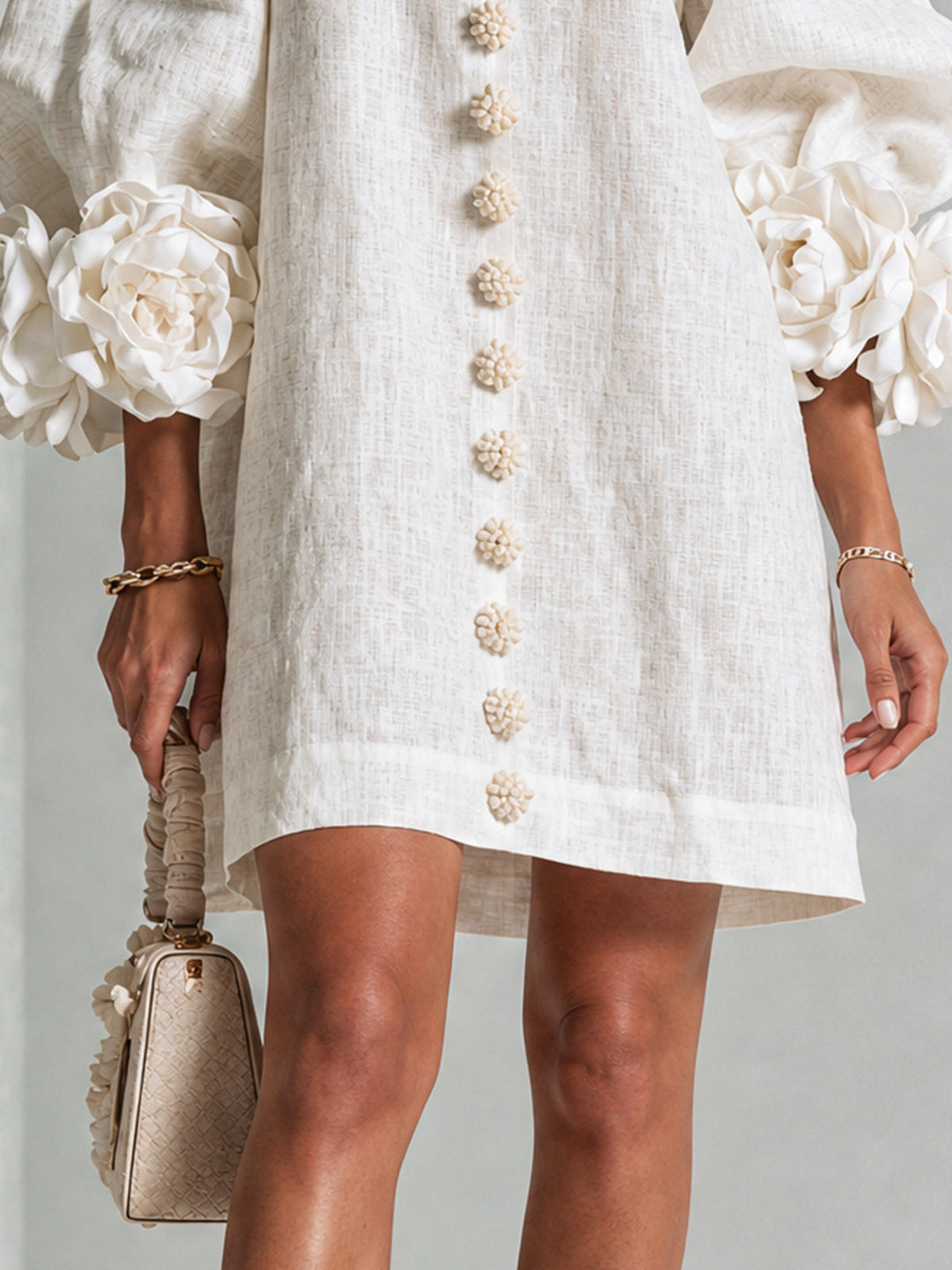Elovienne - Textured Linen Mini Dress