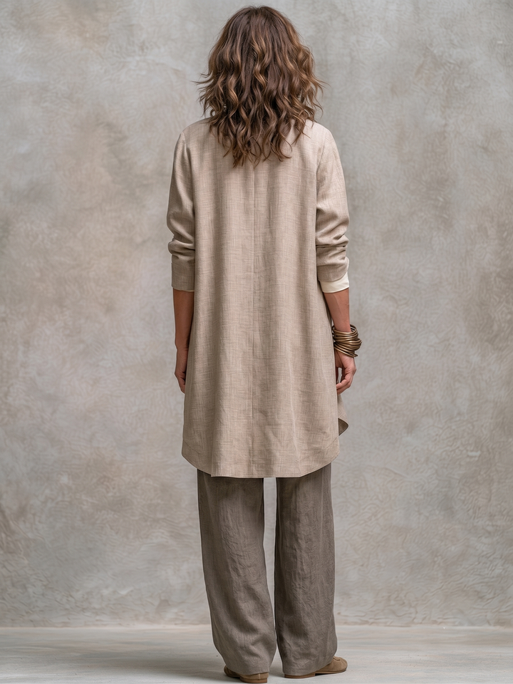 Isolenne - Premium Three-Piece Wide-Leg Pantsuit Set