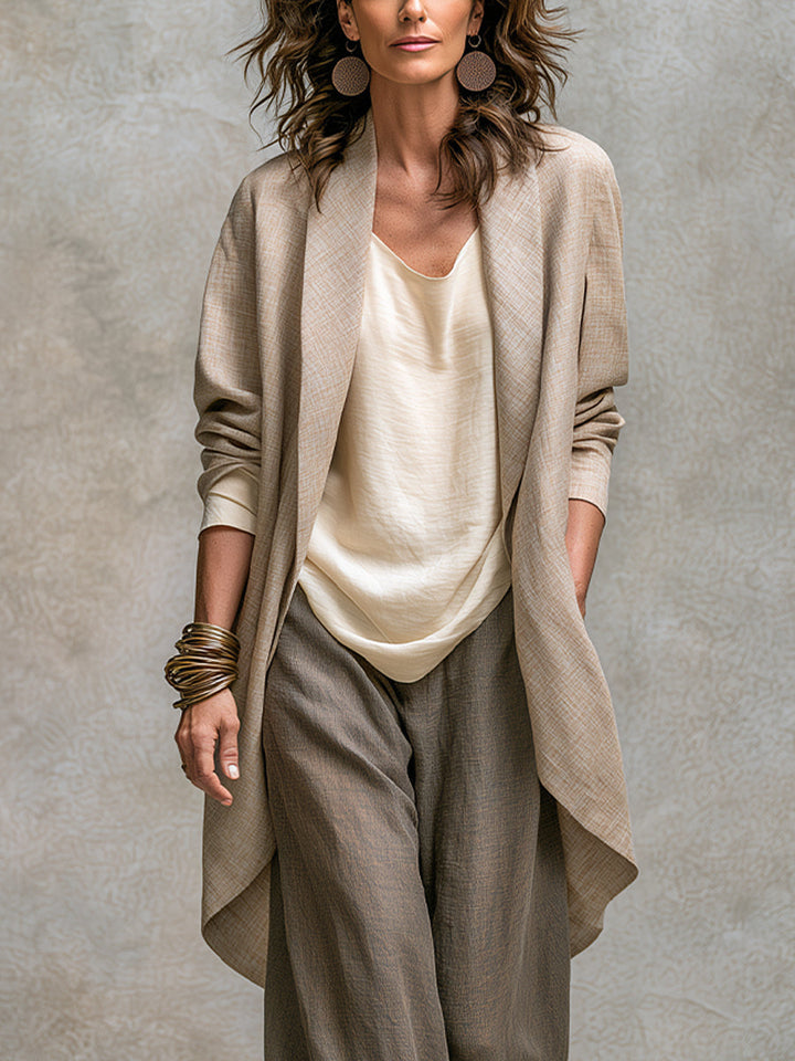 Isolenne - Premium Three-Piece Wide-Leg Pantsuit Set