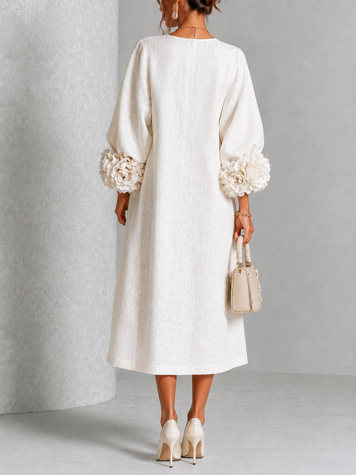 Estelora - Sculptural Floral Midi Dress