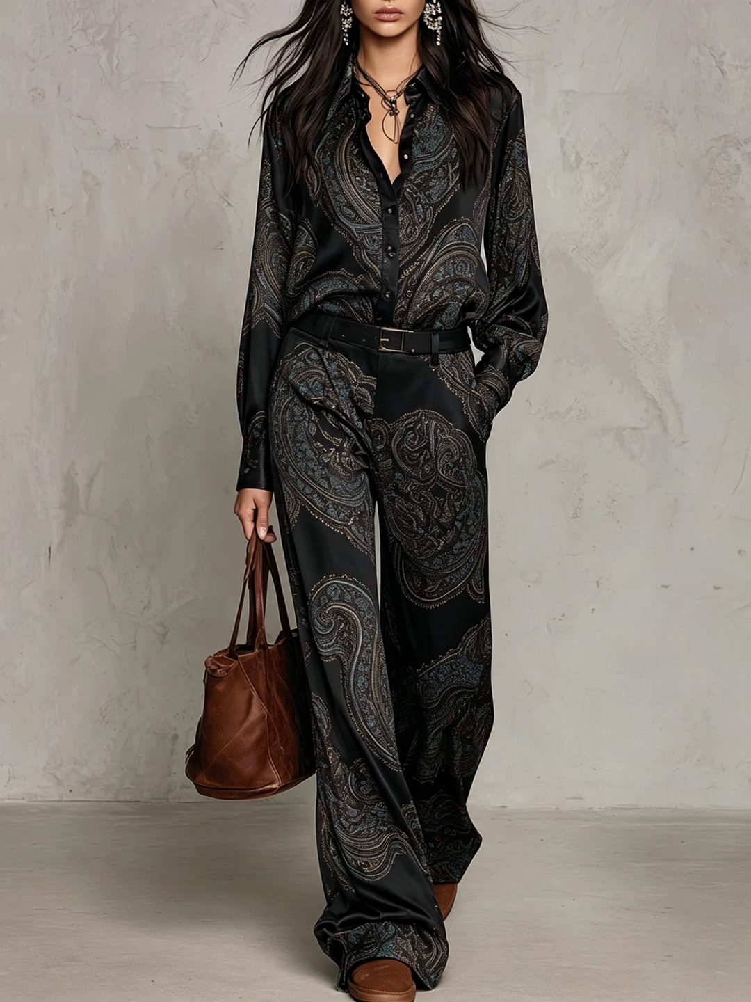 Lorelei - Silky Paisley Two-Piece Set