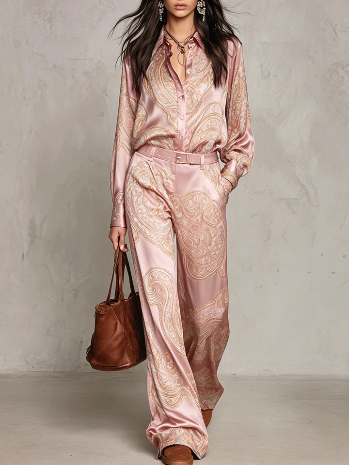 Lorelei - Silky Paisley Two-Piece Set