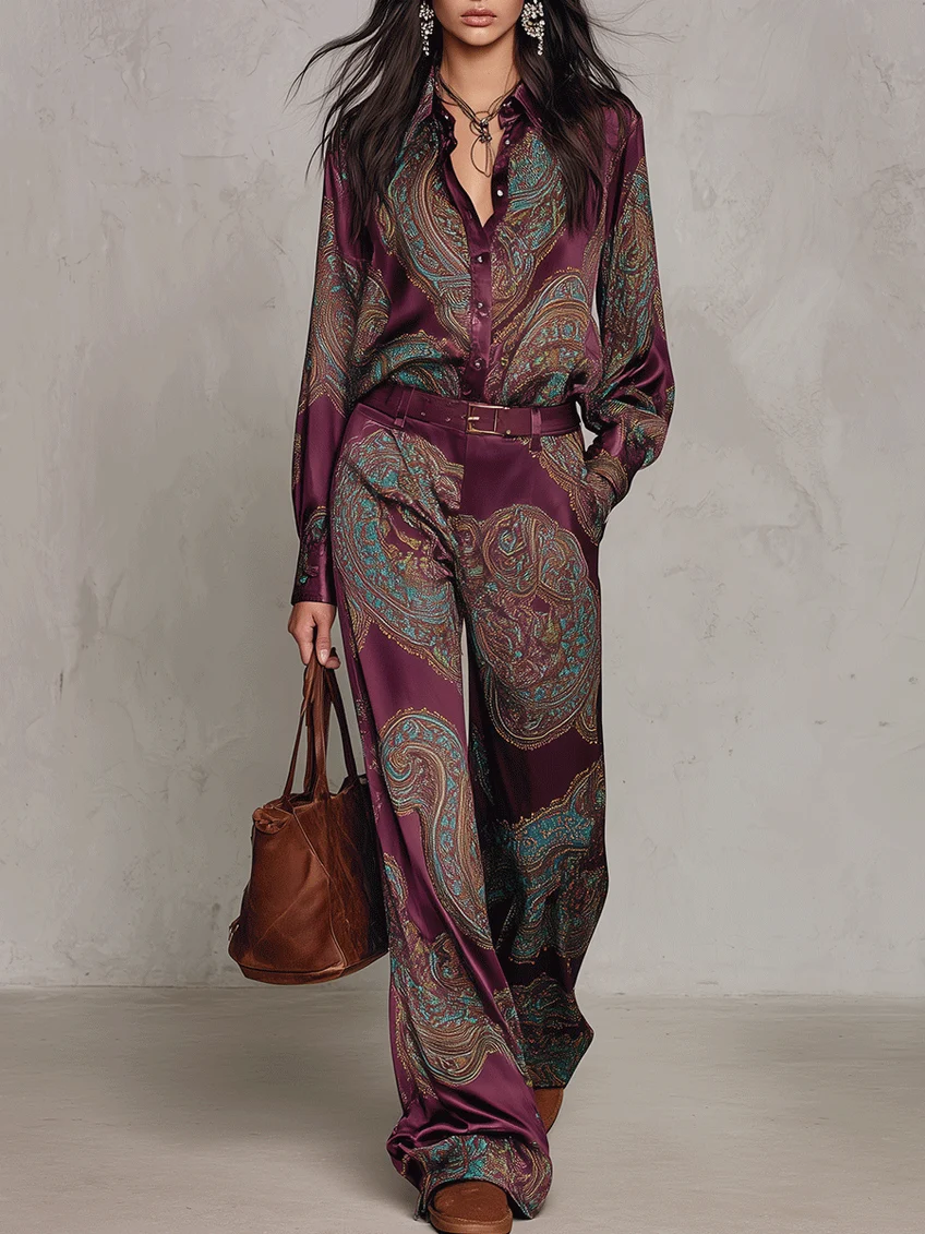 Lorelei - Silky Paisley Two-Piece Set