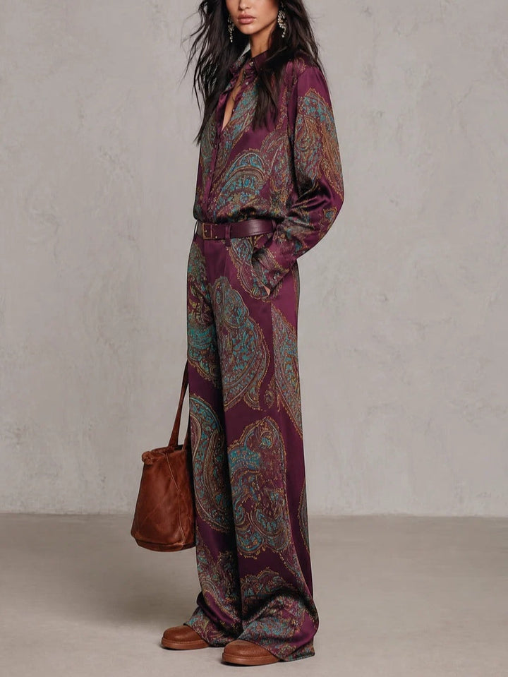 Lorelei - Silky Paisley Two-Piece Set