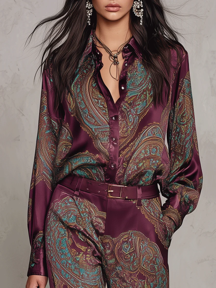 Lorelei - Silky Paisley Two-Piece Set