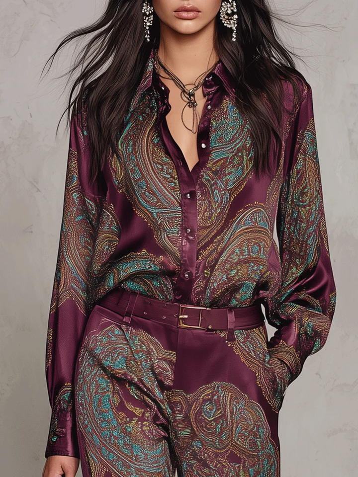 Lorelei - Silky Paisley Two-Piece Set