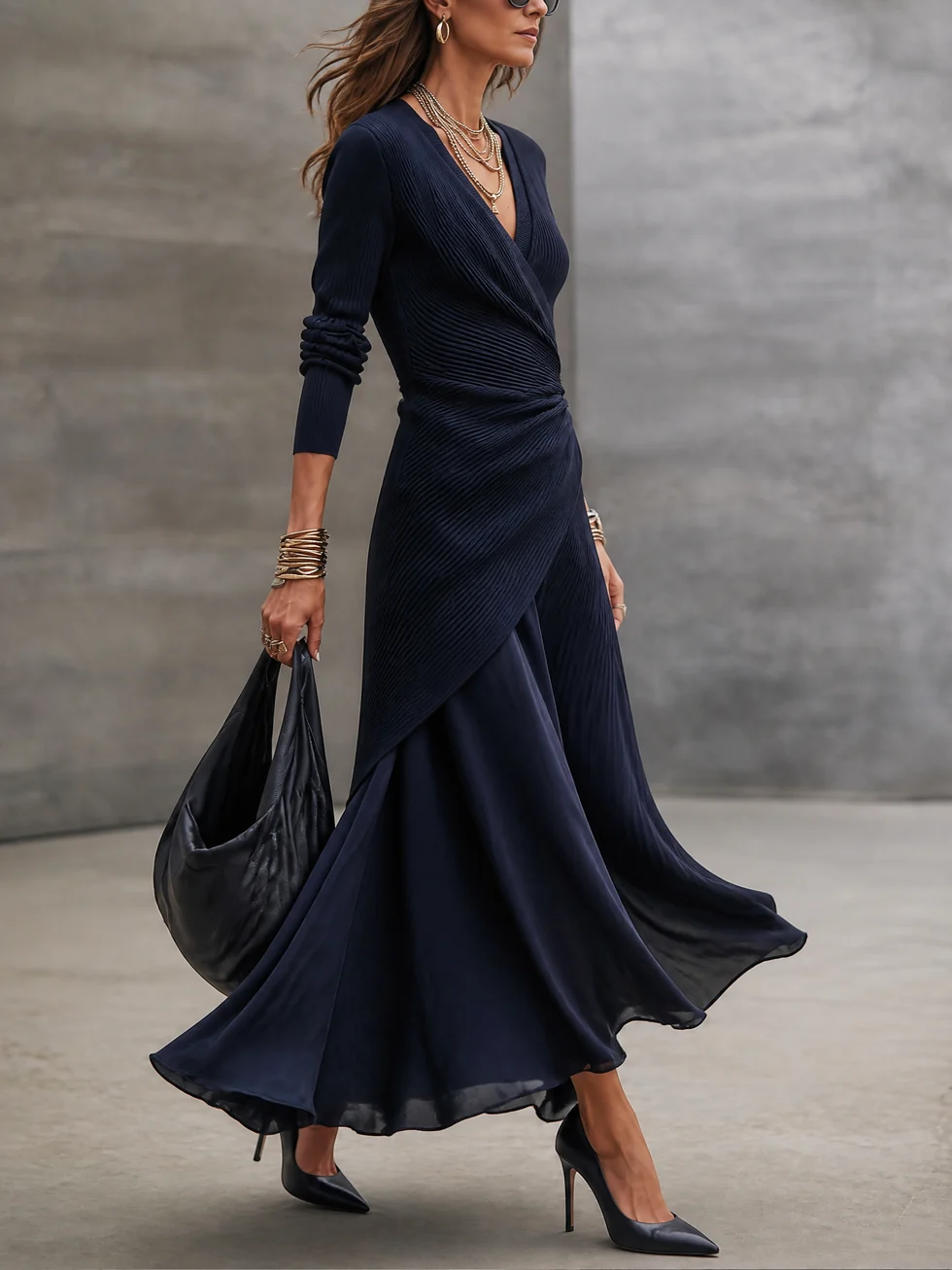 Etta - Textured Wrap Maxi Dress
