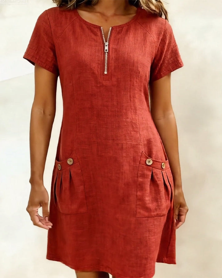 Ravelle - Soft-Touch Linen A-Line Dress