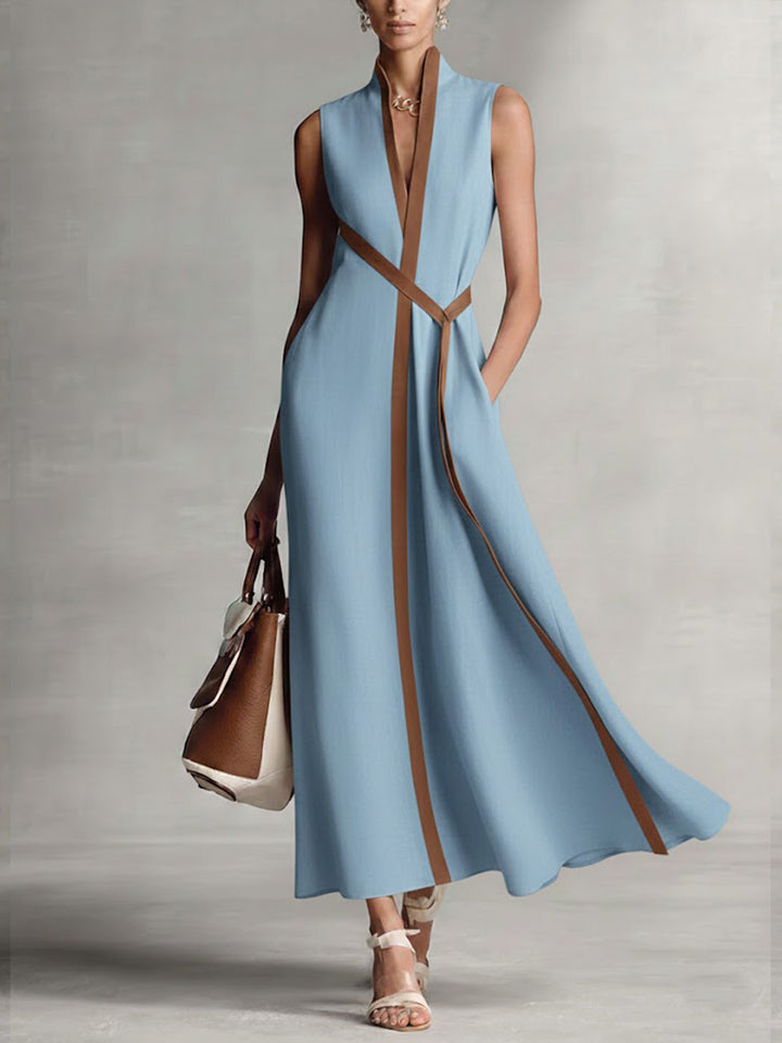 Rysella - Refined Linen-Blend Wrap Maxi Dress