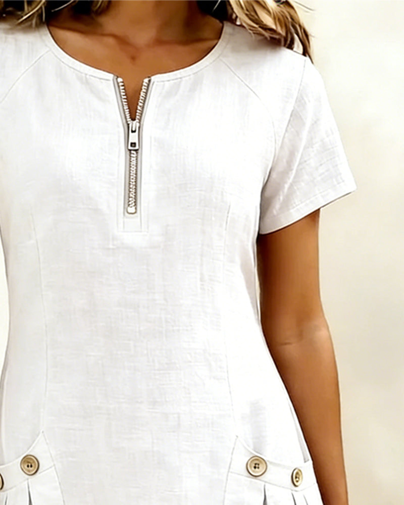 Ravelle - Soft-Touch Linen A-Line Dress