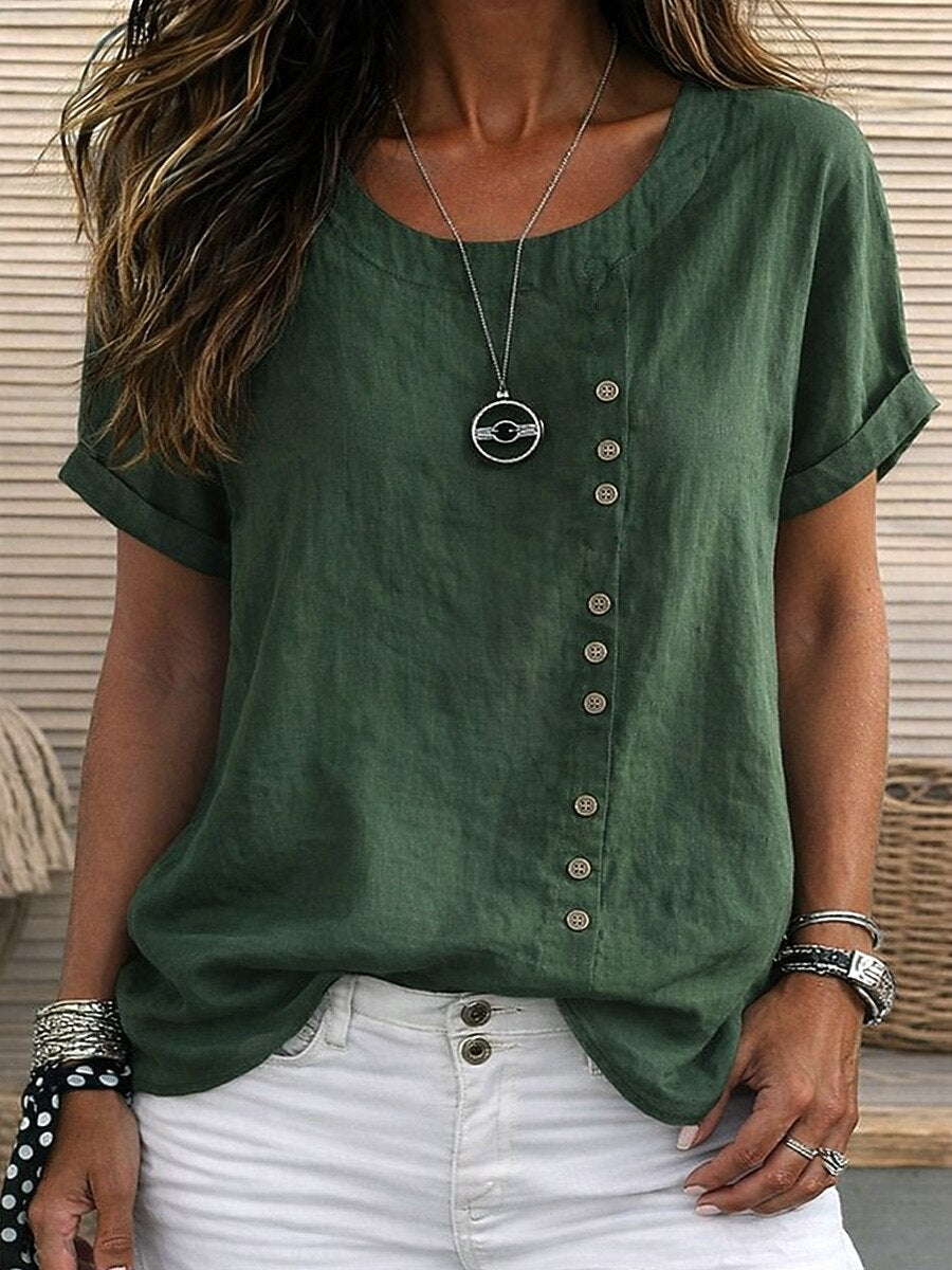 Sidonie - Short Sleeve Button Detail Blouse