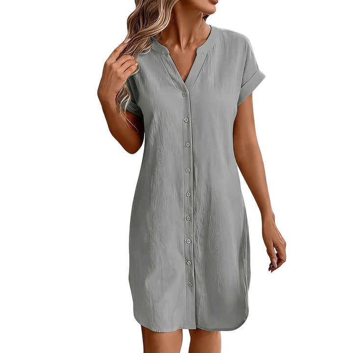 Ainslea - Textured Mini Shirt Dress