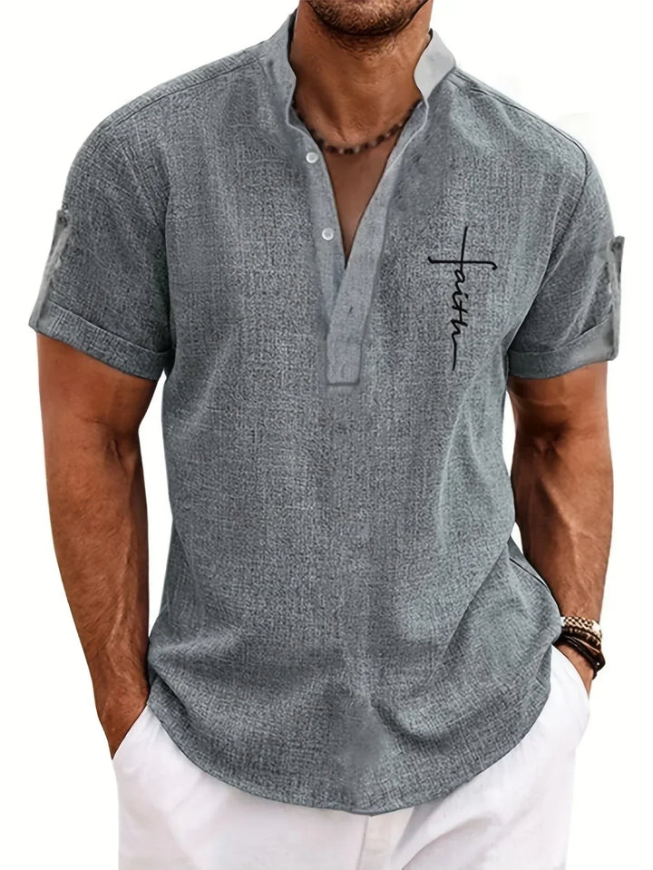 Harlan - Textured High-Collar Shirt