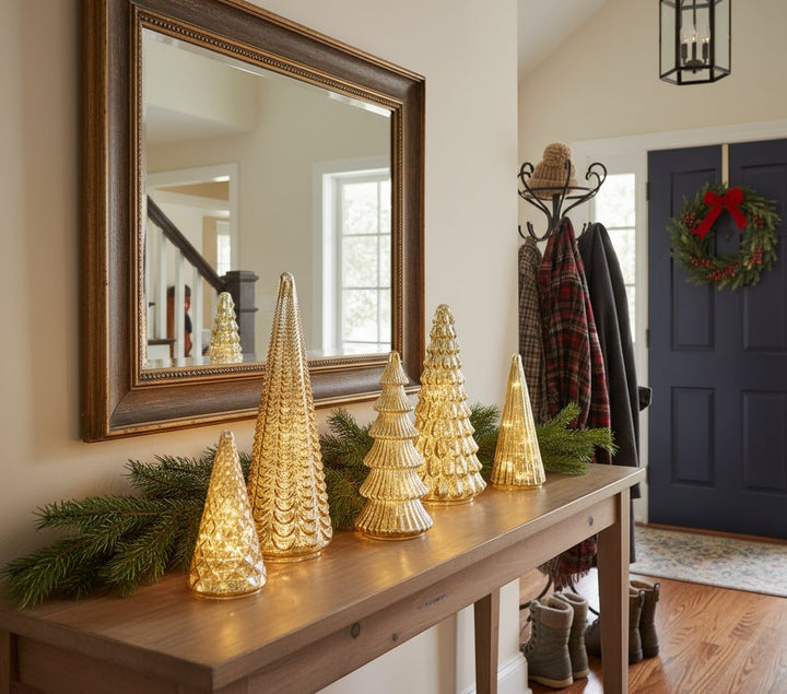 Vionara - Golden Lighted Christmas Trees