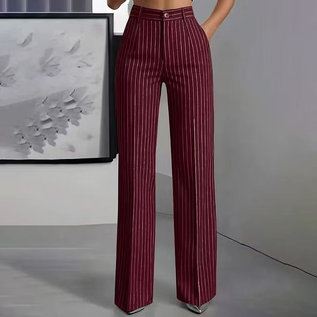 Blyss - Elegant Pinstripe Wide Leg Trousers