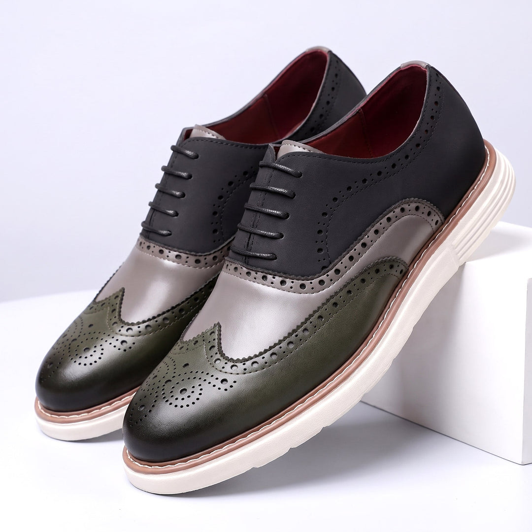 Adwin - Polished Two-Tone Oxford Shoes