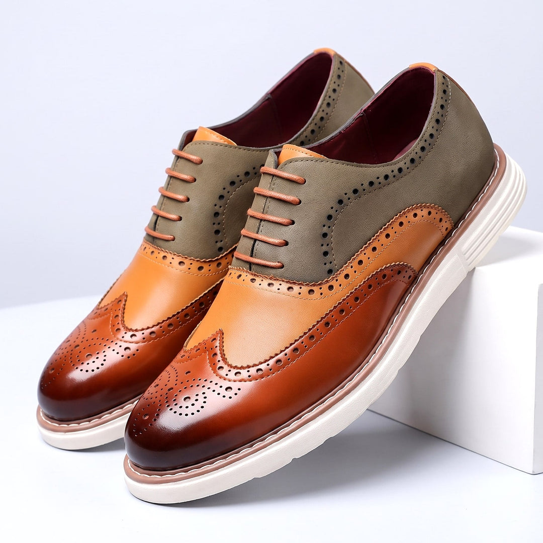 Adwin - Polished Two-Tone Oxford Shoes
