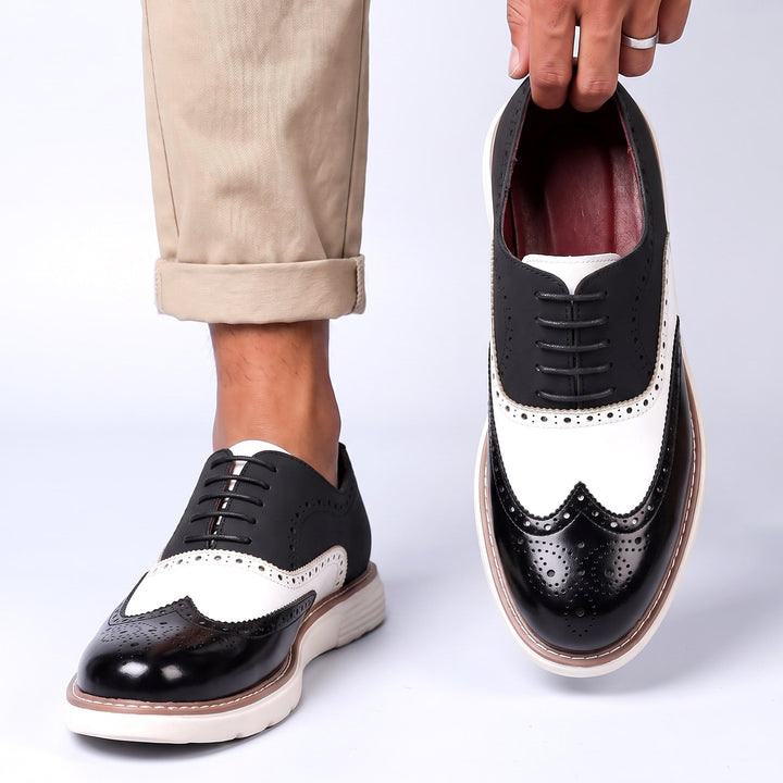 Adwin - Polished Two-Tone Oxford Shoes