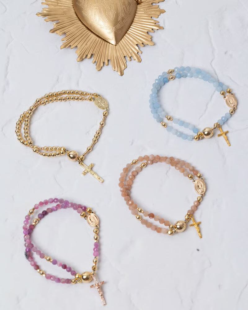Farah - Beaded Cross Bracelet