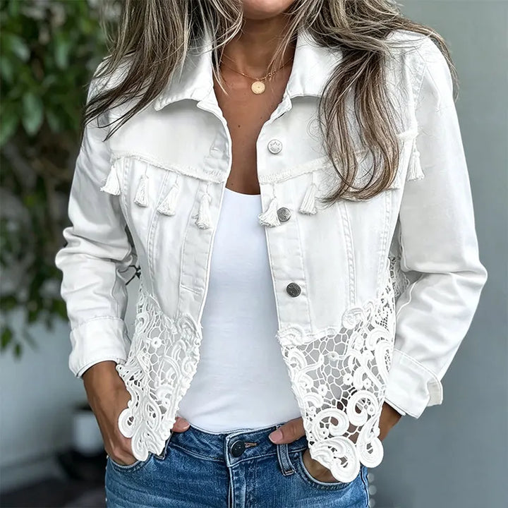 Anselia - Lace Hem Button Jacket