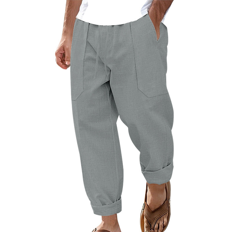 Halston - Relaxed Linen Blend Trousers