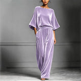 Ainhoa - Elegant Velvet Wide Leg Jumpsuit