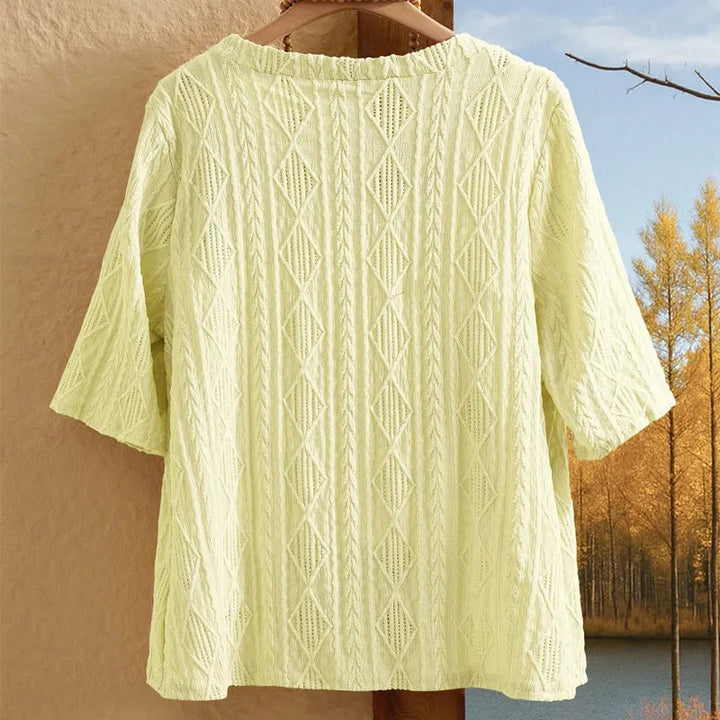 Delienne - Soft-Touch Pointelle Knit Cardigan