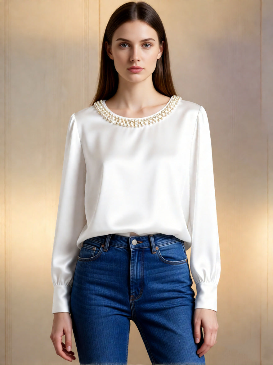 Avara - Elegant Pearl Blouse