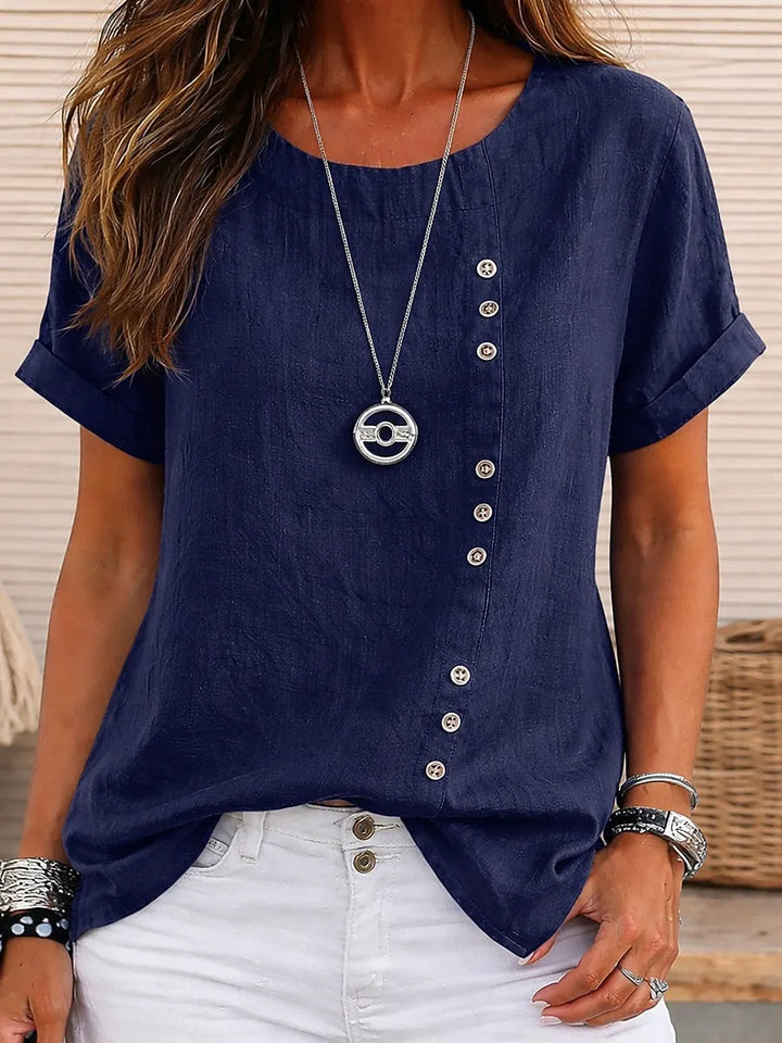 Sidonie - Short Sleeve Button Detail Blouse