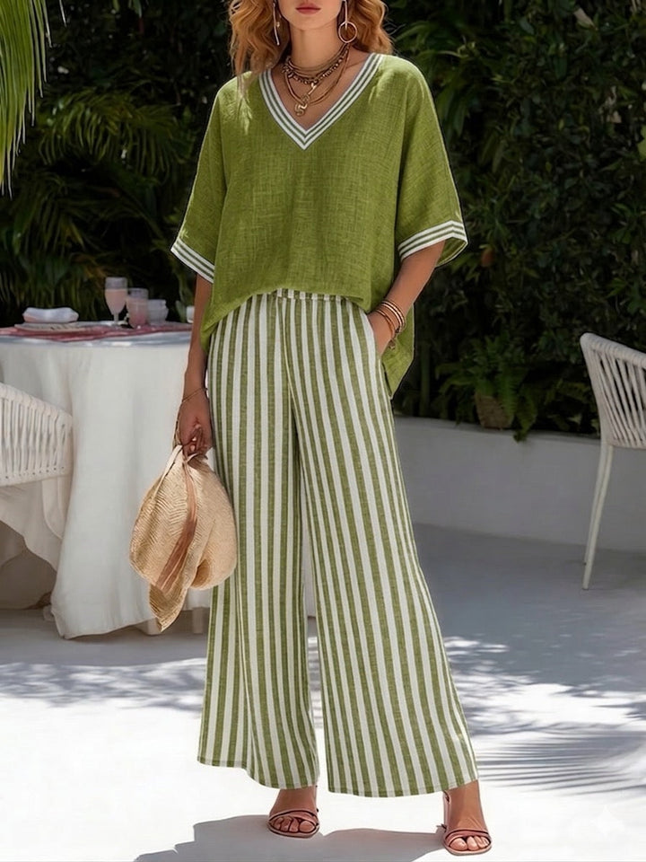 Ursuline - Breathable Linen-Blend Two-Piece Set