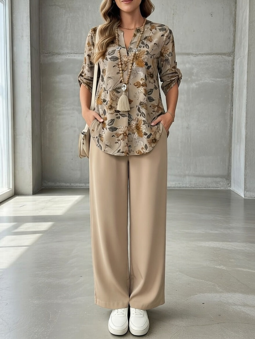 Ilaria - Soft-Touch Floral Two-Piece Set